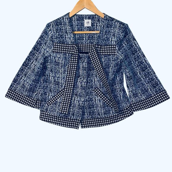 CABI Reina "Ladies Who Lunch" 21 Club Textured Houndstooth Blazer Jacket Size xs - Picture 2 of 9